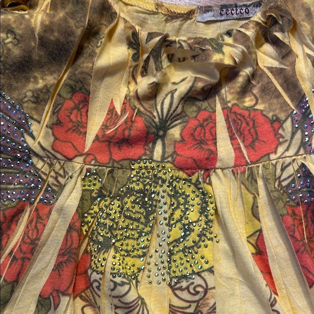 Yellow Sheer Boho Dress box 22 - Picture 3 of 5
